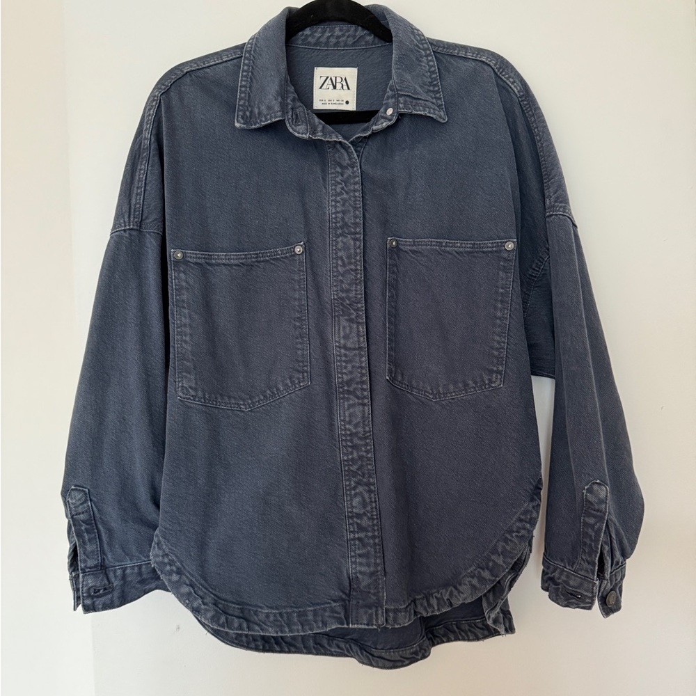 Zara Charcoal Denim Overshirt